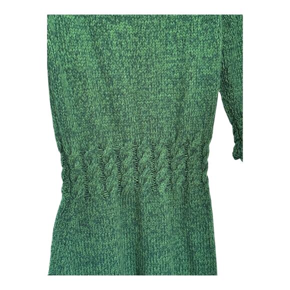 Vintage Hand knit sweater dress scalloped hem in green size small - Picture 15 of 16